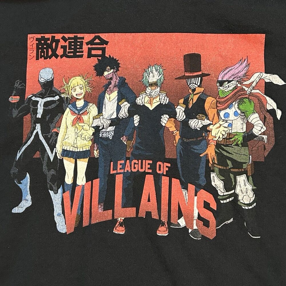 My Hero Academia League of Villains Hoodie Black Men's Medium Hot Topic Anime - Picture 2 of 4